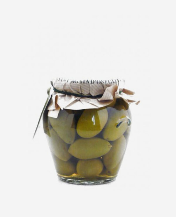 Bella di Cerignola Olives in brine - 290gr - Frantoio di Sant’Agata d’Oneglia - Fontego dei Sapori