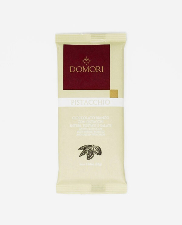 White chocolate bar with pistachio - 75 g - Domori - Fontego dei Sapori