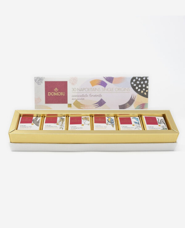 Cofanetto - Coffret 30 Napolitains Single Origins - 140 gr - Domori - Fontego dei Sapori