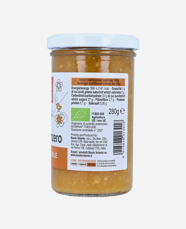 Organic Orange & Ginger Jam - 280 gr - Baule Volante Bio - Fontego dei Sapori